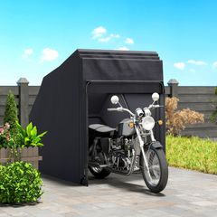 Outdoor Motorcycle Shelter Tent with Oxford Fabric Cover, 2 Windows