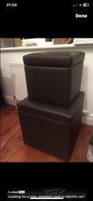 2 Seated storage box with lid one large and one small