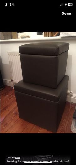 2 Seated storage box with lid one large and one small
