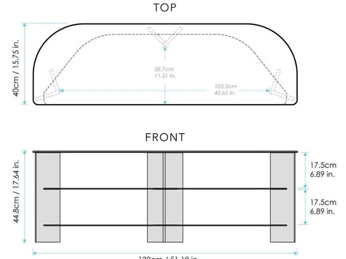 AVF Varano 130cm Walnut & Black Glass TV Stand - Up to 65"