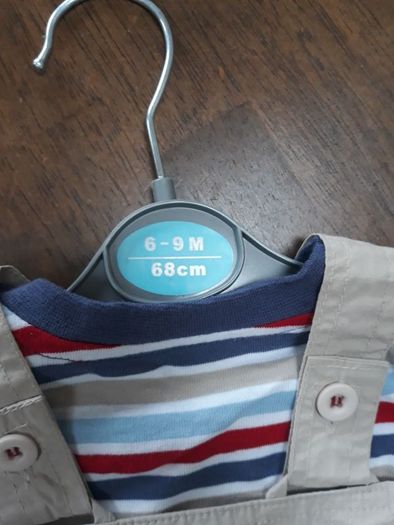 Boys Dungarees Stripe Top 6-9mths