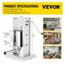 Sausage Stuffer 3L/7Lbs Sausage Maker with 5 Filling Nozzles Manual Sausage Stuffing Machine 2 Optional Speed Vertical Sausage Maker Kit For Home & Commercial Use Stainless Steel (FREE SHIPPING) Image 4