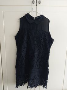 black lace overlay dress