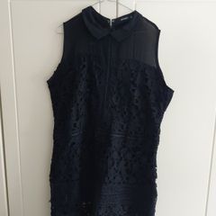 black lace overlay dress