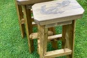 Rustic Kitchen Island Counter High Stools Pine New