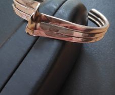 Vintage 925 Sterling Silver Cuff Bangle Modernist style