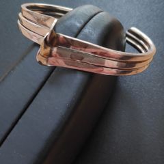 Vintage 925 Sterling Silver Cuff Bangle Modernist style