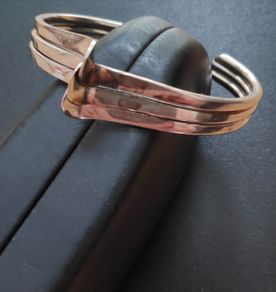 Vintage 925 Sterling Silver Cuff Bangle Modernist style