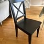 Four Black Solid Wood Chairs Image 5