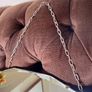 Petite Oval Bevelled Early 20th Century Frameless Mirror with Original Chain Image 8