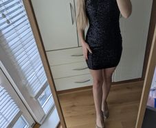 dress Black size XS ,new without tag h&m , classic dress , party dress, Black shiny