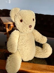 Vintage Long Teddy with Original Amber Glass Eyes 1950s