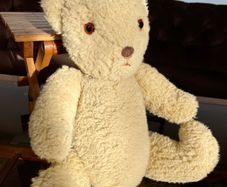 Vintage Long Teddy with Original Amber Glass Eyes 1950s