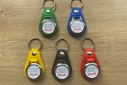 Brand new synthetic leather Audi key ring with shopping trolley token/coin