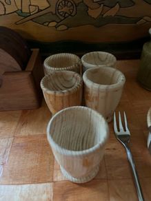 Wooden egg cups