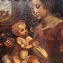 Antique Hand Painted Madonna & Child with Ornate Giltwood Frame (Bergazzi & Sons, Dublin) Image 4