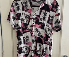 Black and pink button up shirt primark