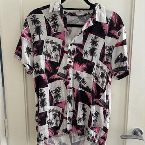 Black and pink button up shirt primark