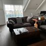 Leather and fabric sofa suite Image 3