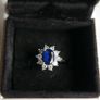 Vintage 9ct White Gold 375 Sapphire Cluster Ring size:P 2,07g Image 3