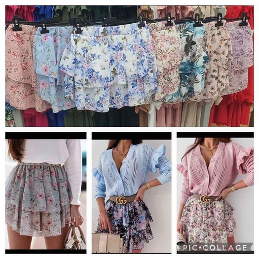 Print Tiered Frill Mini Skirt