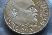 Emile Zola - X Rare Only 421 issue Piedfort - France Silver 100 Francs 1985