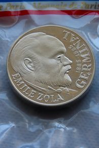 Emile Zola - X Rare Only 421 issue Piedfort - France Silver 100 Francs 1985