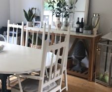 Free solid wood dining table & 6 chairs