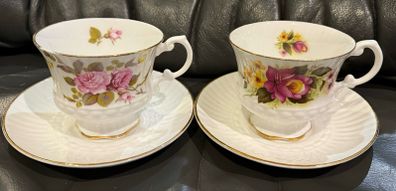 Vintage Ireland Royal Tara bone china set of 2 sauser and cups