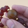 Vintage Melon Shape Carnelian Agate With Monglian Natural Eye Agate Bracelet Image 7