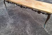 Vintage metal coffee table in need of restoration