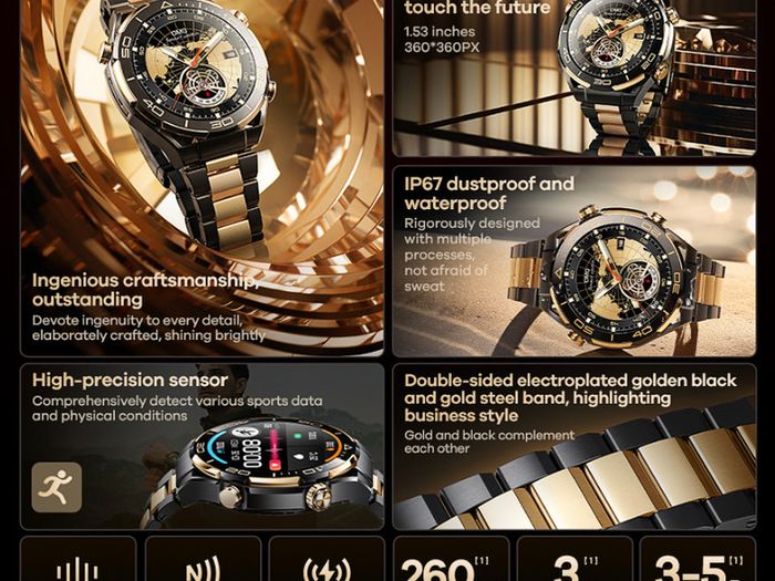 Luxury Smart Watch With 2 Straps