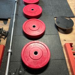 20kg Olympic Barbell + 4 X 25kg Olympic Weights.