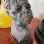 Antique Carved Solid Stone Bust Sculpture ...Signed on Base. Image 3