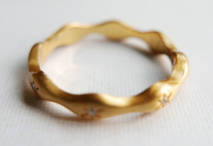 Vintage Sterling Silver 925 - 18KT Gold Plated Laura CZ Ring 2,67g size S
