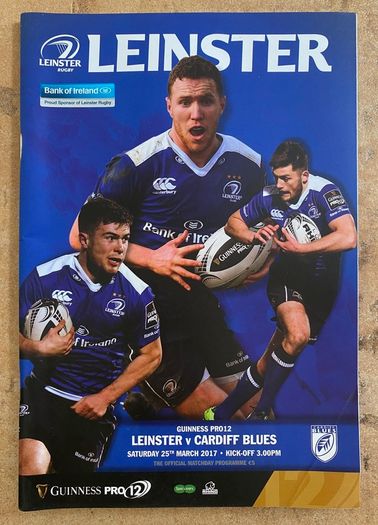 2017 Leinster v Cardiff Blues - Guinness PRO12 Programme