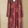Burgundy Floral Long Sleeve Midi Dress Image 2