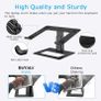 BoYata Laptop Stand, Height Adjustable Ventilated Laptop Holder, Ergonomic Notebook Stand, Laptop Riser Compatible with 10-17'' Laptops Black Image 3
