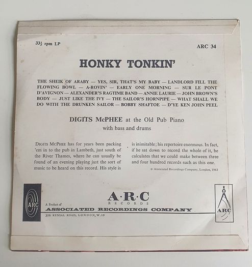 Digits McPhee Honky Tonkin' Vintage EP 1963