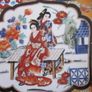 Vintage Chinese  Satsuma Plate with two Geisha 10inches Image 2
