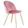 6 Dining Chairs With Soft Velvet And Metal Legs Accent Leisure Chairs for Kitchen Dining Room Living Room Pink Image 4
