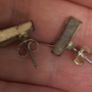 Vintage Silver earrings rectangular with crystals Image 3