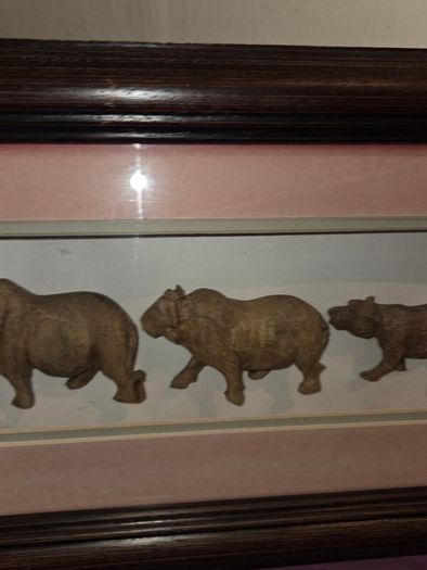 Chichewa Tribe Carved Wooden African Big 5 Animals Shadow Box