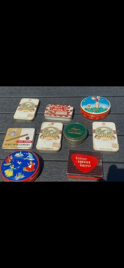 9 vintage collectable Tins