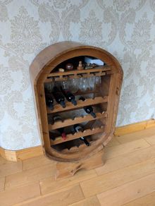 Barrel Style Oval Bottle and Glass Hanging Rack