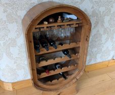 Barrel Style Oval Bottle and Glass Hanging Rack