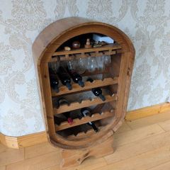 Barrel Style Oval Bottle and Glass Hanging Rack