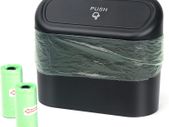Car Trash Can, Mini Car Accessories with Lid and 40pcs Trash Bag, Cute Car Organizer Bin, Small Garbage Can for Storage and Organization (6.3x3.3x5.5IN) (Black Trash can)