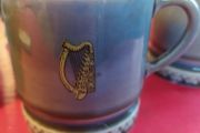 2 Irish Wade cups/ 3 inches high,one smaller diameter