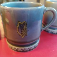2 Irish Wade cups/ 3 inches high,one smaller diameter